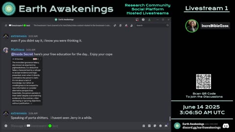 Earth Awakenings - Livestream 1 - #3228 - Live on Rumble/Youtube/X-Twitter/Twitch