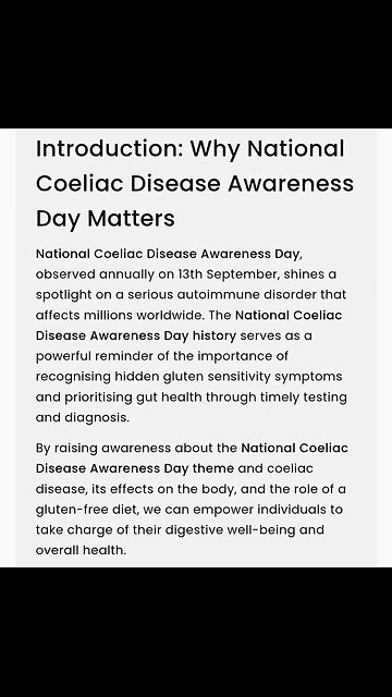 Celiac Disease Treatment Awareness Gluten Month Free