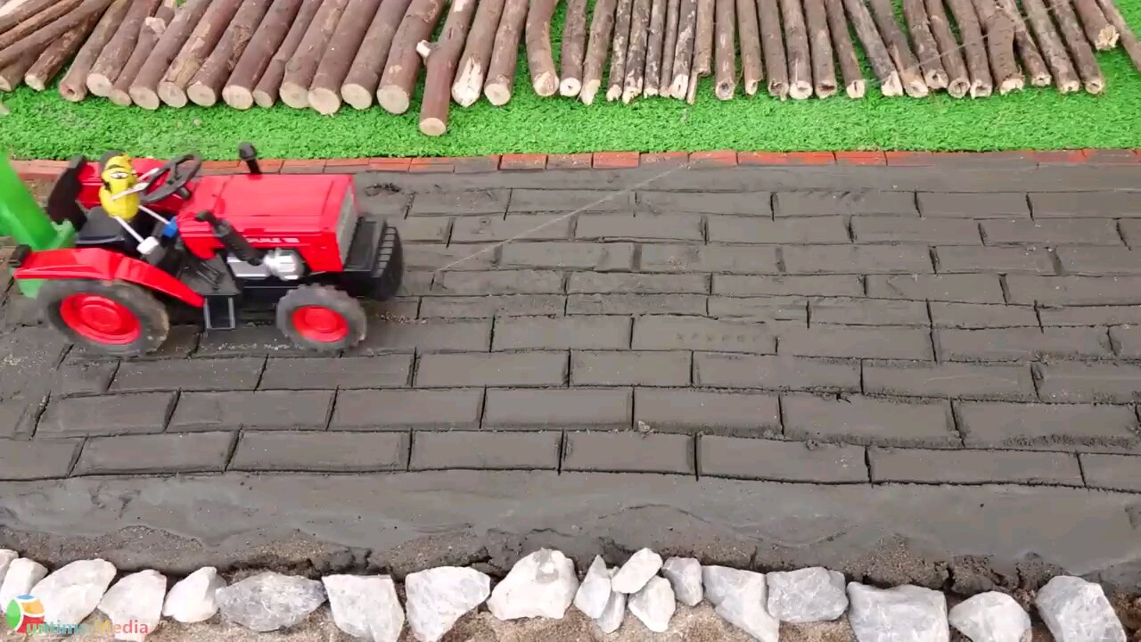 diy_mini_motor_grader_machine_making_road_with_bricks_science_project___diy_tractor #miniwaterpump