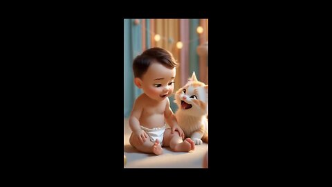 Baby and Kitten Get a Funny Surprise! 😂