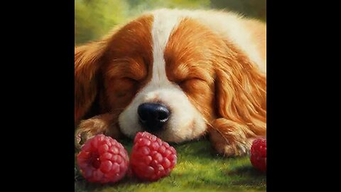 Puppy Eats Raspberry& BECOMES One!