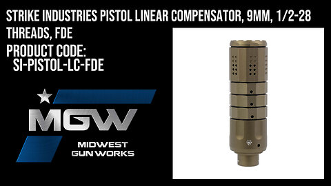 Strike Industries Pistol Linear Compensator, 9mm, 1/2-28 Threads, FDE - SI-PISTOL-LC-FDE