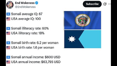 Somali IQ vs USA IQ goes viral amid mass migration