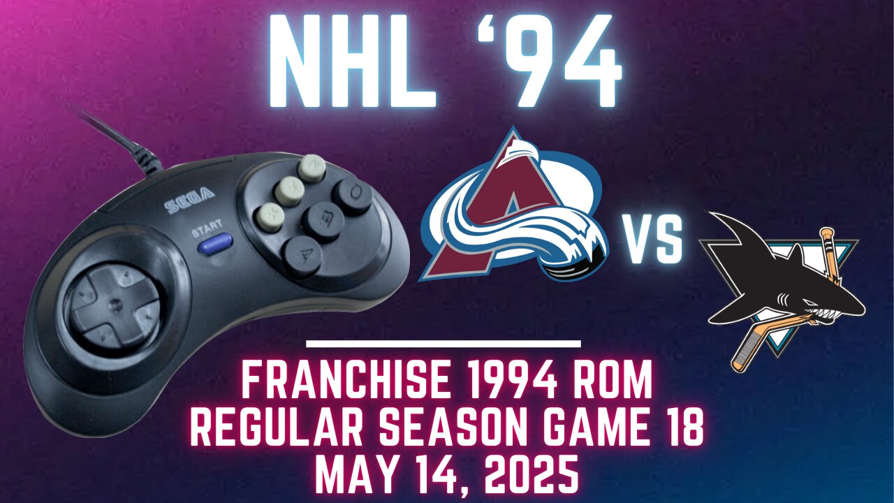 NHL 94 Franchise League (1994) - Avalanche (jackandjose) at Sharks (Len) {Genesis} - Game 18