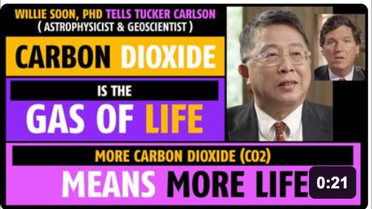 Carbon dioxide (CO2) is the gas of life, Willie Soon, PhD tells Tucker Carlson