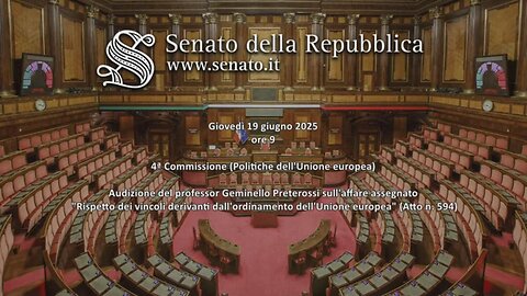 🔴 Audizione del Prof. Geminello Preterossi in 4ª Commiss. Senato (politiche dell'U.e.) 19.06.2025.