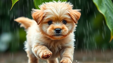 Cutest Puppy Hiding from Rain — A Heart-Melting Moment You Can’t Miss! 🐶🌧️
