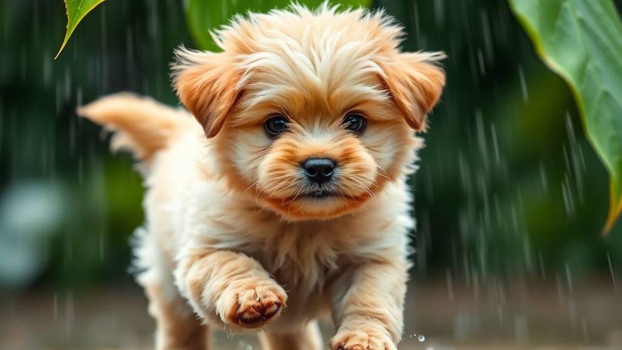 Cutest Puppy Hiding from Rain — A Heart-Melting Moment You Can’t Miss! 🐶🌧️
