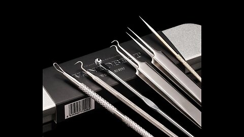6-in-1 Portable & Safe Blackhead _ Acne _ Pimple Remover Tool Set with Metal Case, for Blemish