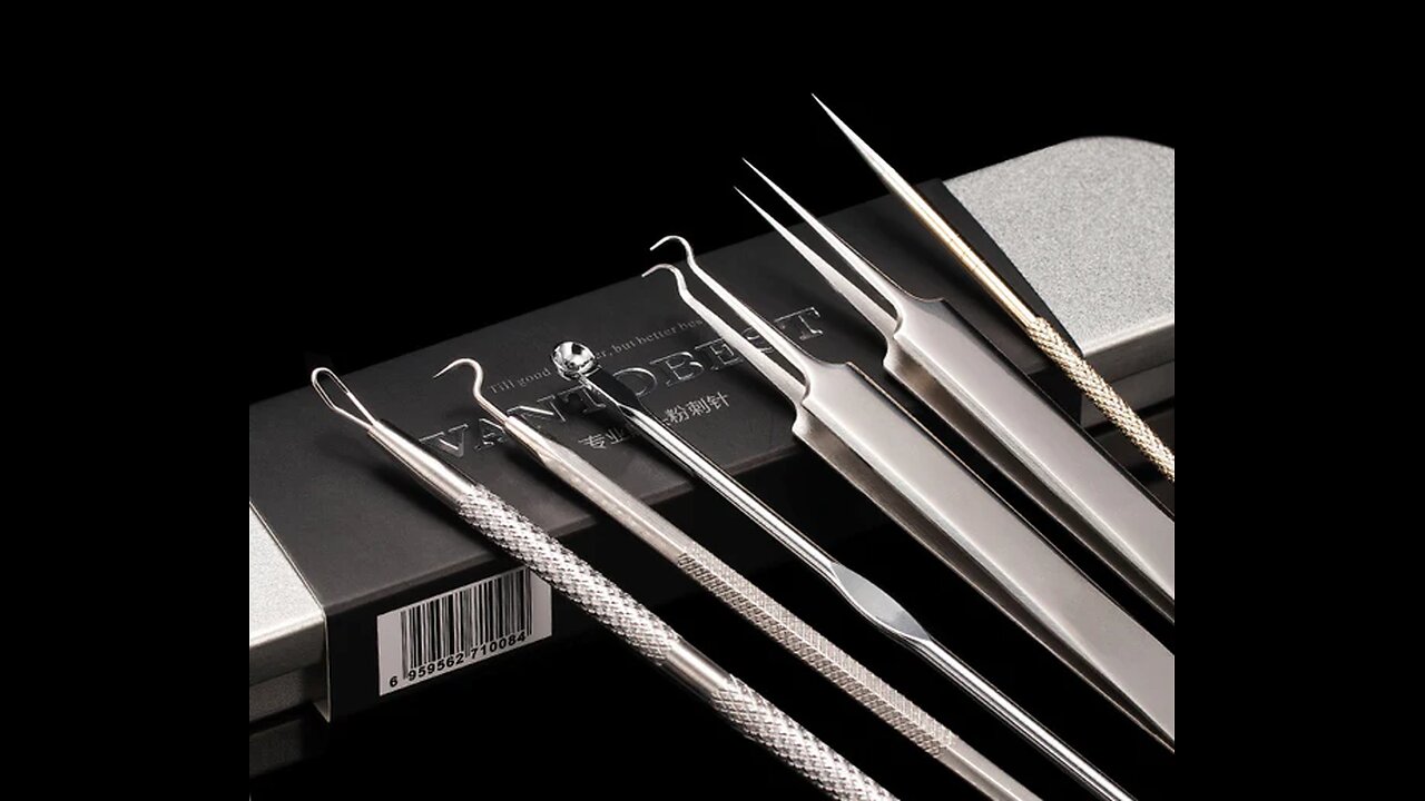 6-in-1 Portable & Safe Blackhead _ Acne _ Pimple Remover Tool Set with Metal Case, for Blemish