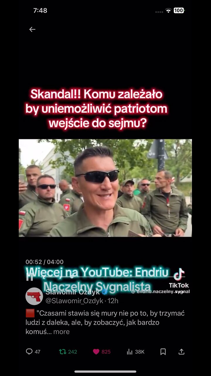 In Polish : Grzegorz Braun, men with Rosaries were not allowed in government building