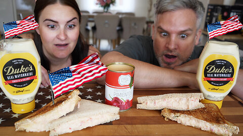 Brits Discover American PIMENTO CHEESE [Dukes is so much better than ours]