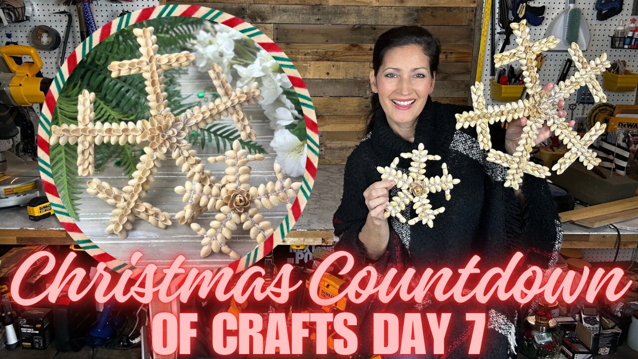 Christmas Countdown of Crafts Nature Edition Day 7, Making Pistachio Shell Snowflakes