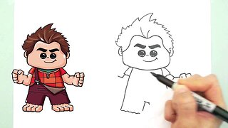 How to draw Wreck-It Ralph