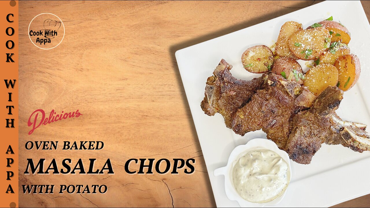 Oven Baked Masala Chops | Tandoori Chops | BBQ Chops | Chops with Baked Potato | Oven-Grilled Chops