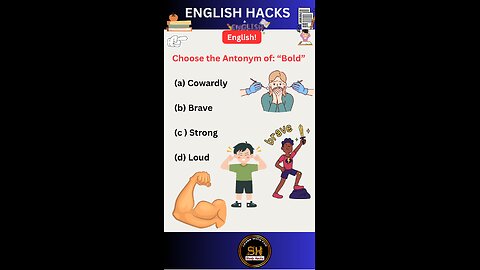 Antonyms of Bold । Answer the important vocabulary question #studyhacks123 #english #shorts #exam