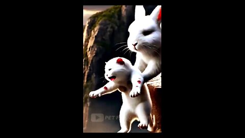 What Happens When a Rabbit Meets a Cat? Part 2#rabbitandcat, #petencounter, #animalfriendship, #