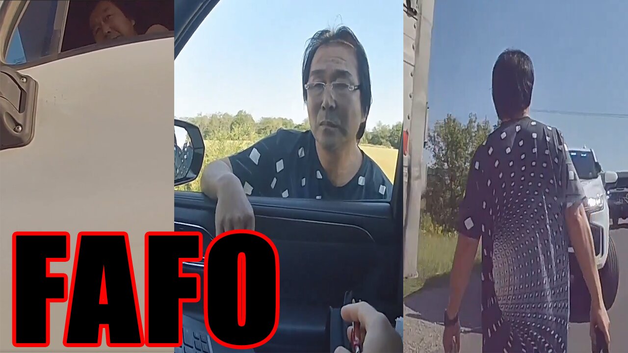 NAKED Trucker who CAN'T SPEAK ENGLISH FINDS OUT when he FAILS Traffic Test! FAFO!