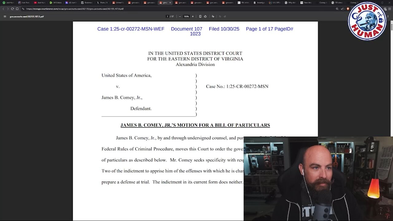 Comey's Motion for a Bill of Particulars