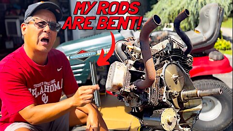 Replacing bent pushrods head gaskets cylinder head & Carburetor on a Briggs V-Twin