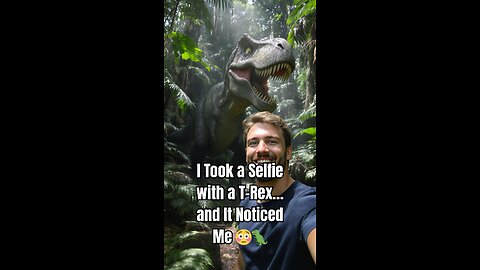 I Took a Selfie with a T-Rex… and It Noticed Me 😳🦖