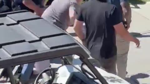 Charlie Kirk’s alleged suspected shooter being taken into custody by police at Utah Valley University.