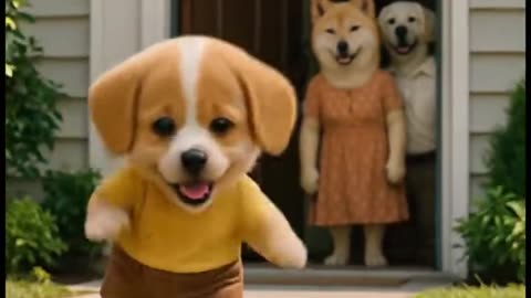 Puppy take care Baby's happiness