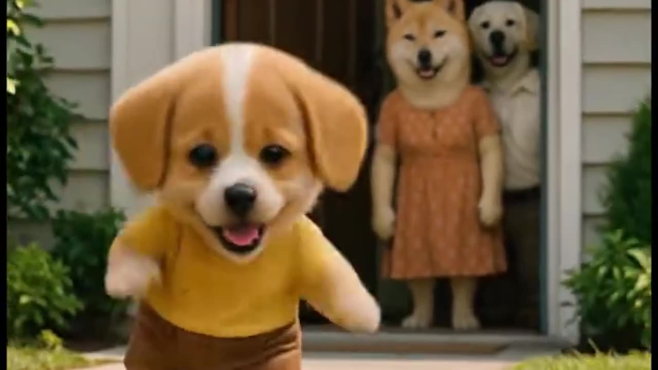 Puppy take care Baby's happiness