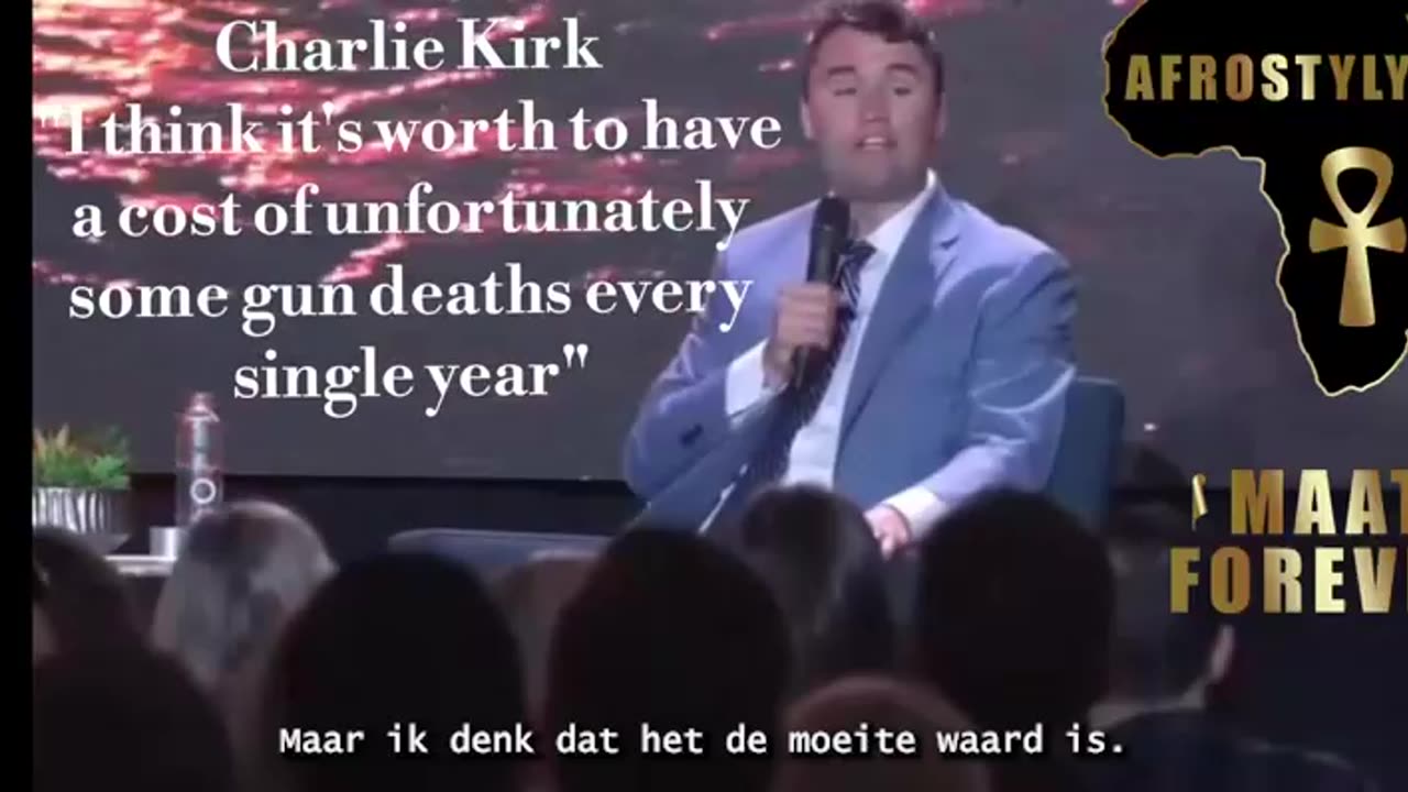 Charlie Kirk - I think it's worth to have a cost some gun deaths every single year (Dutch/NL Subs)