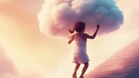 A fighting girl training in the sky