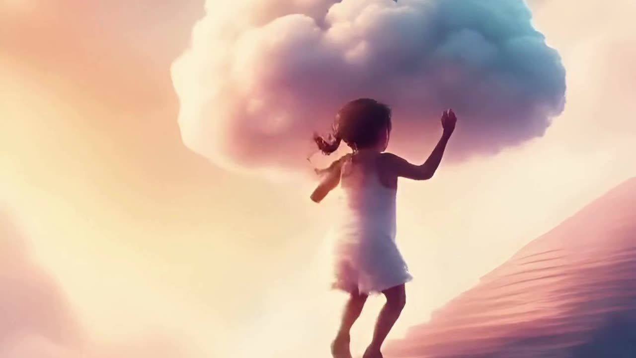 A fighting girl training in the sky