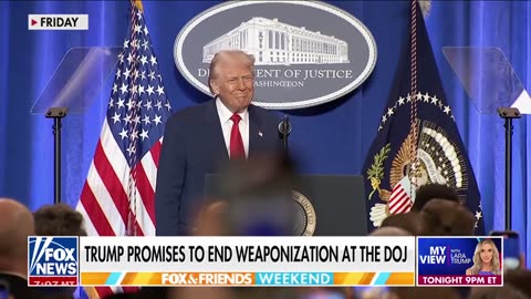 Trump vows to end weaponization during visit to the DOJ
