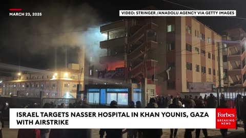 Fire Breaks Out After Israel Hits Nasser Hospital In Khan Younis, Gaza With Airstrike