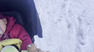 Baby Kayla Sleeping Outside in the Snow ❄️😴 (Cozy Stroller Nap)