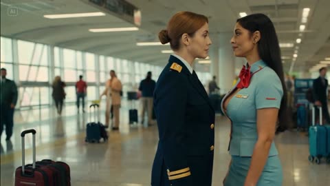 ✈️ Flight Plan Kiss the Girl! Pilot & Stewardess Share a Secret Airport Kiss 🏳️🌈💋 #LoveInTheskies