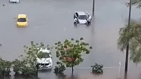 Flash flooding in Santa Marta, Colombia yesterday afternoon