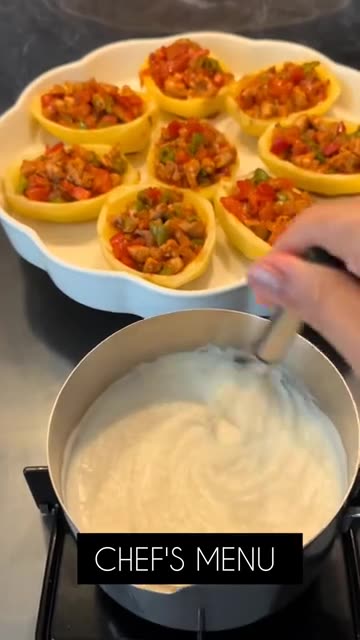 Chicken Potato Karnıyarık Recipe is attached👇