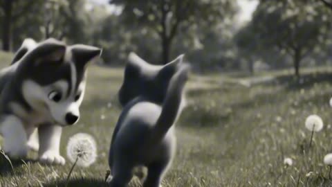 Cartoon dog and cat AI