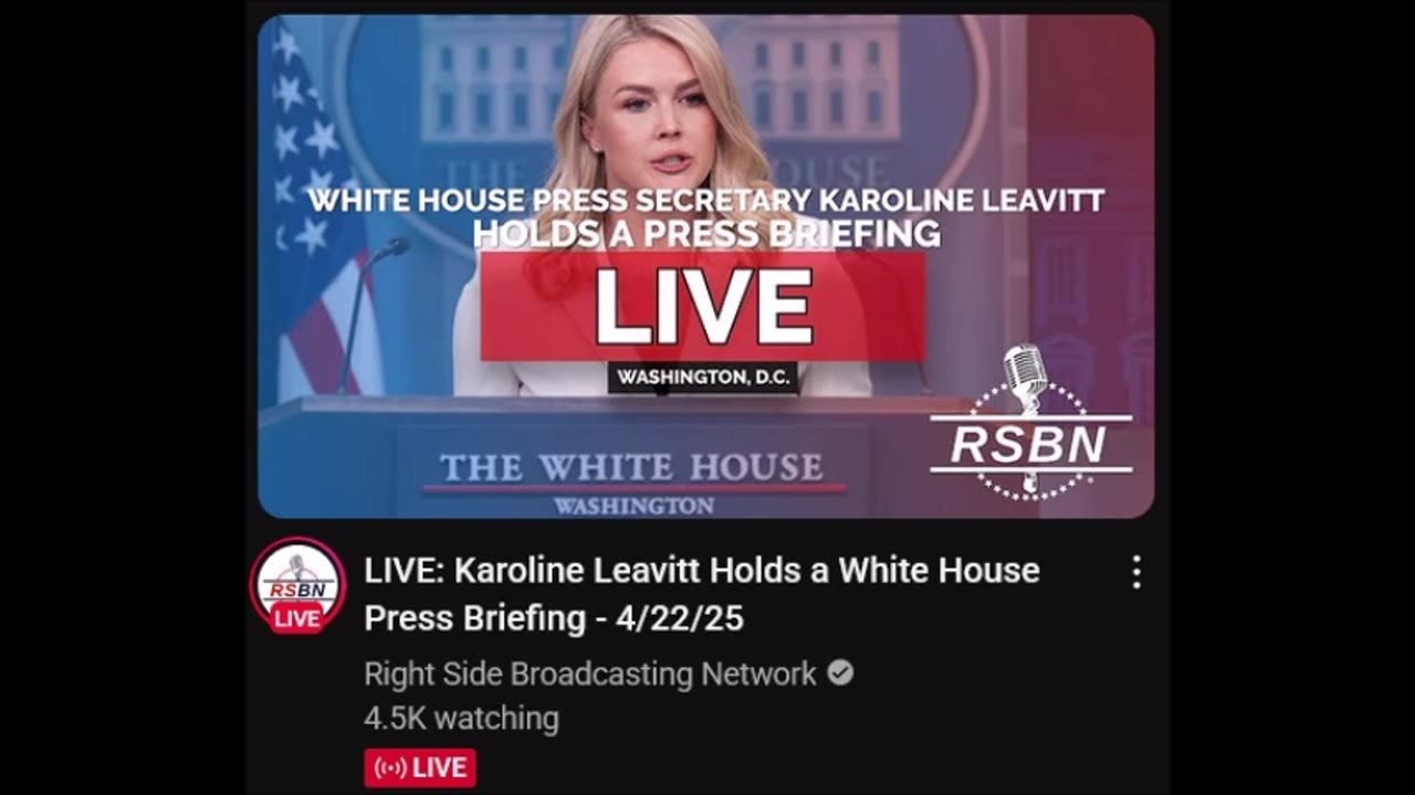LIVE: Karoline Leavitt Holds a White House Press Briefing - 4/22/25