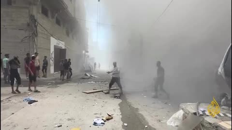 Amidst the cheers of residents, "We will not leave"