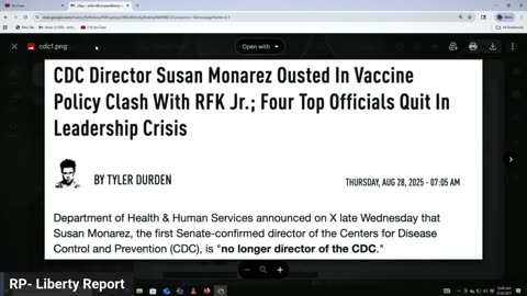 Good News From RFK Jr. -- The Head of The CDC Is Out