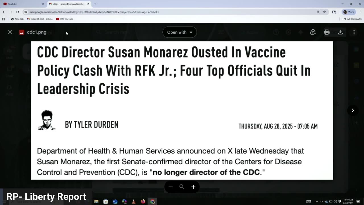 Good News From RFK Jr. -- The Head of The CDC Is Out