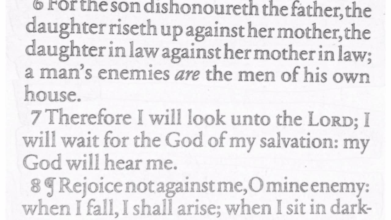MICAH 7 VERSES 5 TO 8.