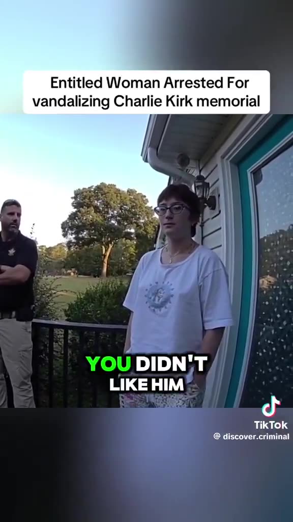 Liberal woman arrested for vandalizing Charlie Kirk memorial