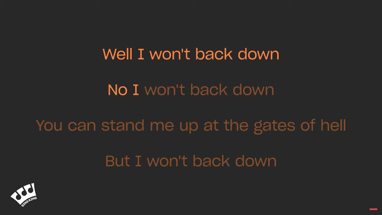 I Won't Back Down - Karaoke - with fun graphics