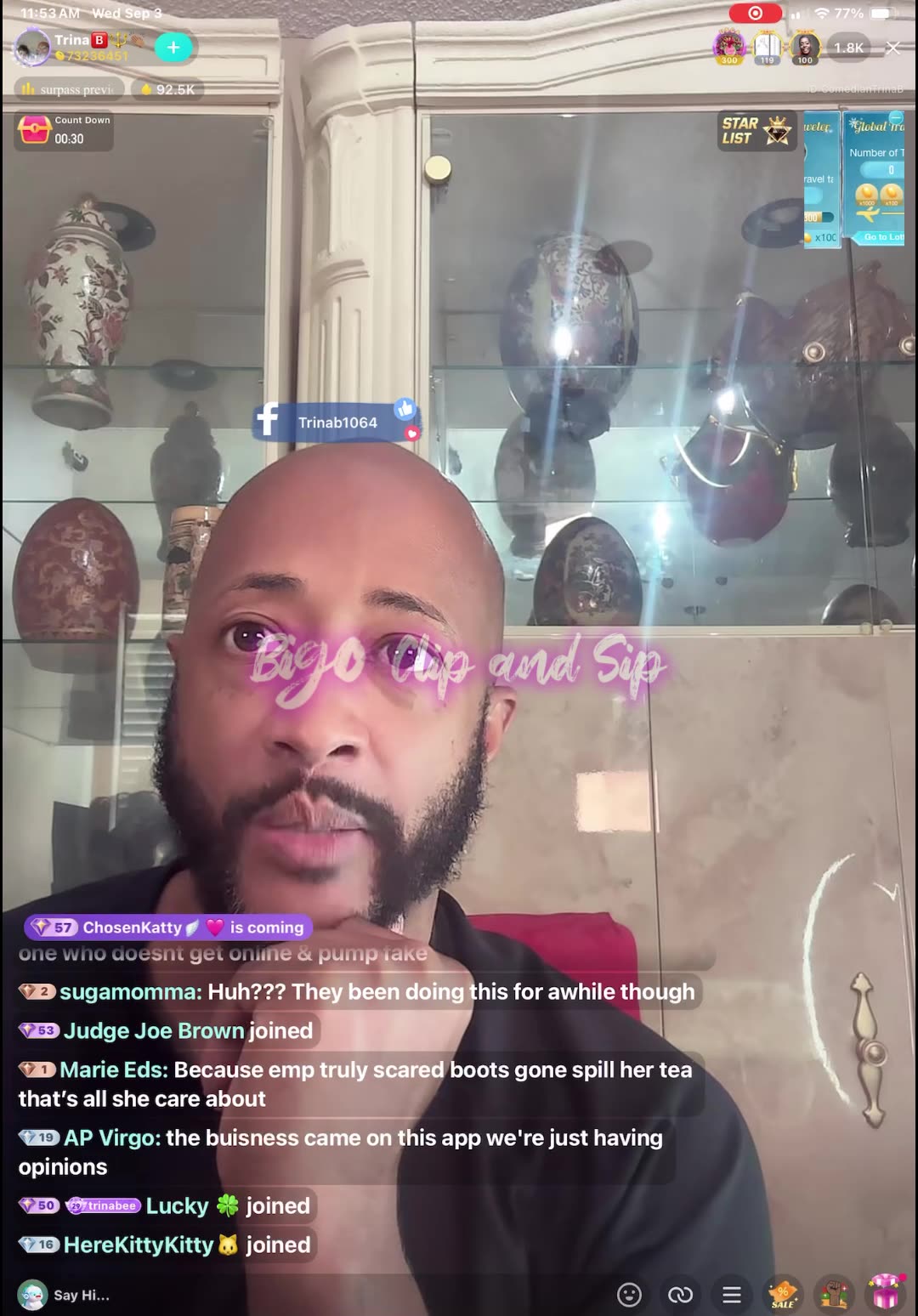 MessyCaller tells TrinaB to not add fuel to the fire w/TeeTee-then lines Emp 9/3/25 #bigoclipandsip