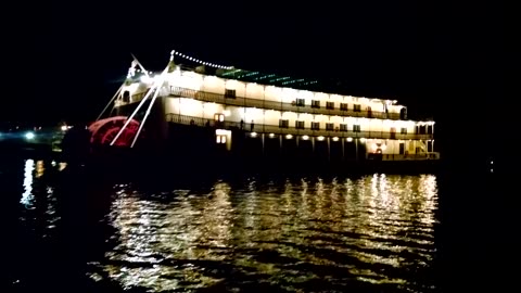 Watch as our boat almost gets crushed by the Branson Belle