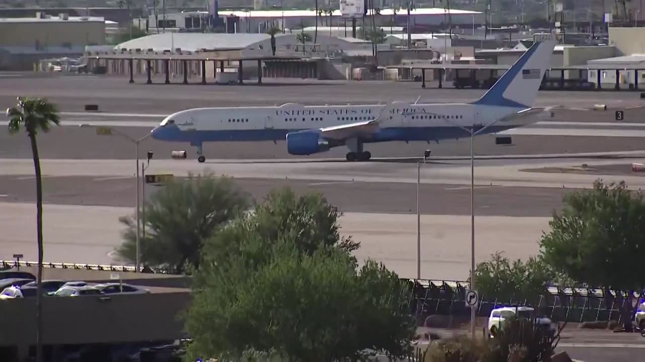 Air Force Two arrives in Phoenix, Arizona containing Charlie Kirk’s casket.