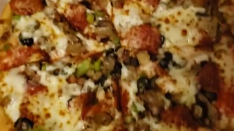 Supreme Pizza - All American Pizza - Full view inside the Pizza box.