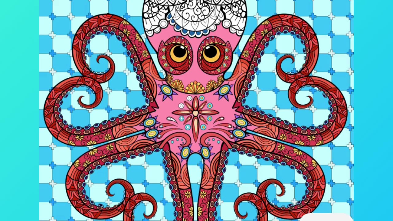 Intricate Artistic Octopus Illustration with Vibrant Colors and Unique Patterns